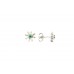 Handmade Stud Earrings 925 Sterling Silver Natural Green Emerald Gem Stones - V